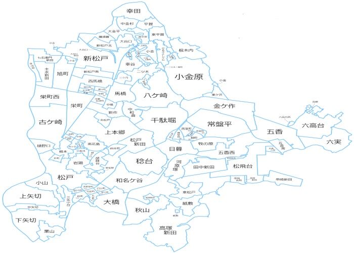松戸市　エアコン工事　エリア